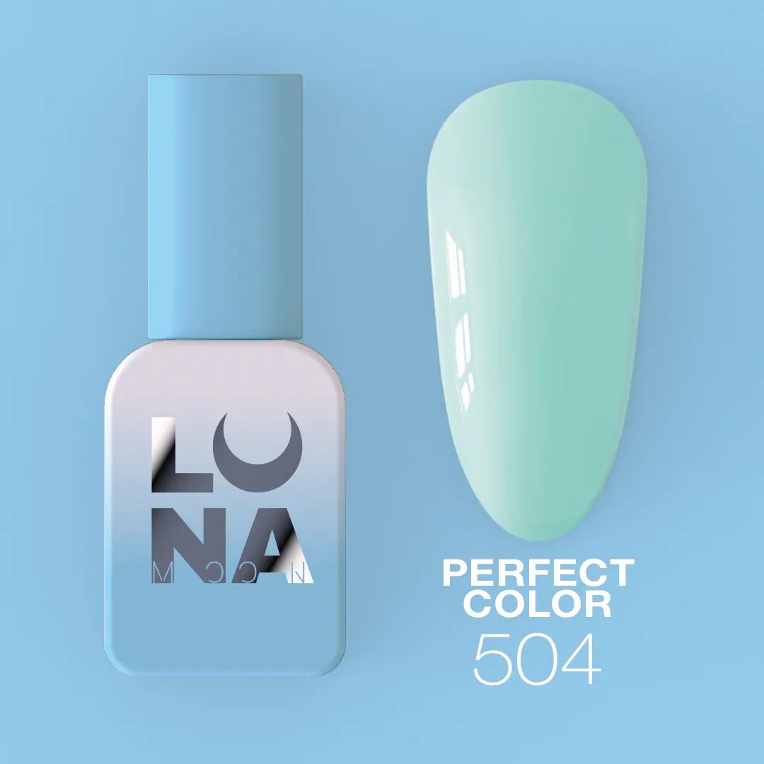 Vernis semi-permanent LUNAmoon Perfect Color 504 collection printemps-été avec couleurs tendance, finition brillante et formule TPO FREE.