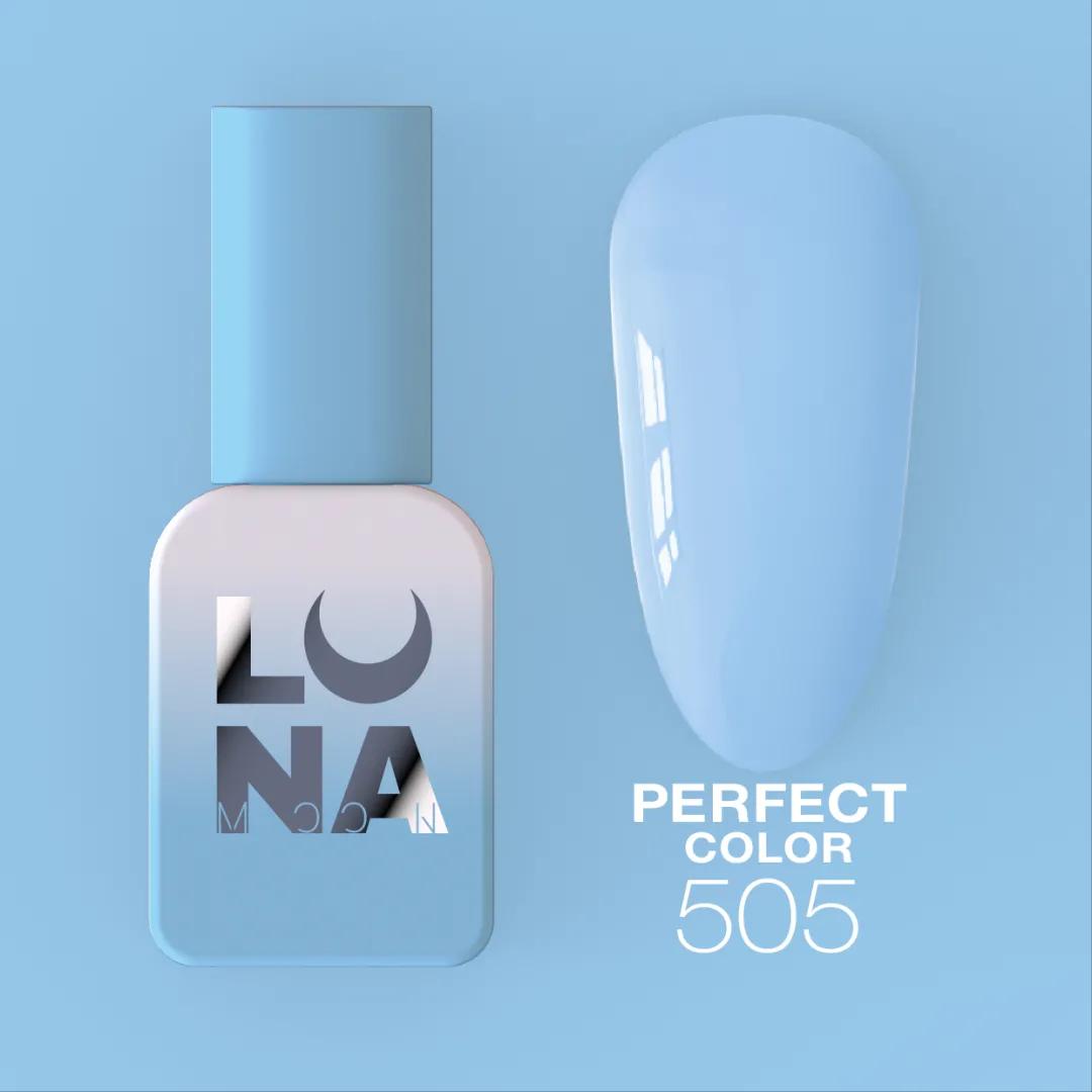 Vernis semi-permanent LUNAmoon Perfect Color 505 collection printemps-été avec couleurs tendance, finition brillante et formule TPO FREE.